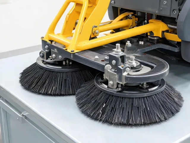 Scrubber brush deck inspection
