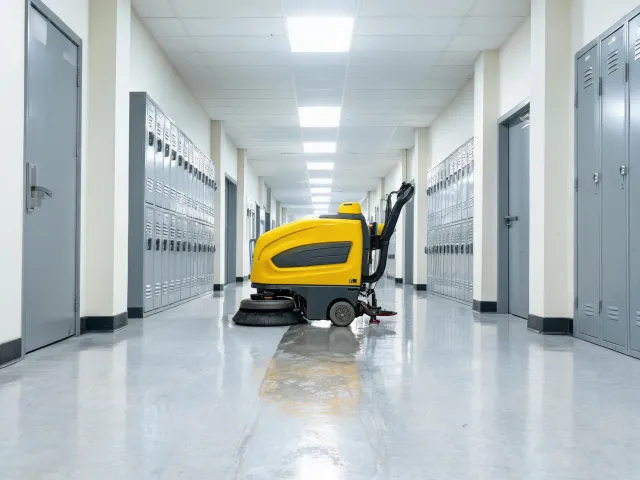 Education facility floor cleaning