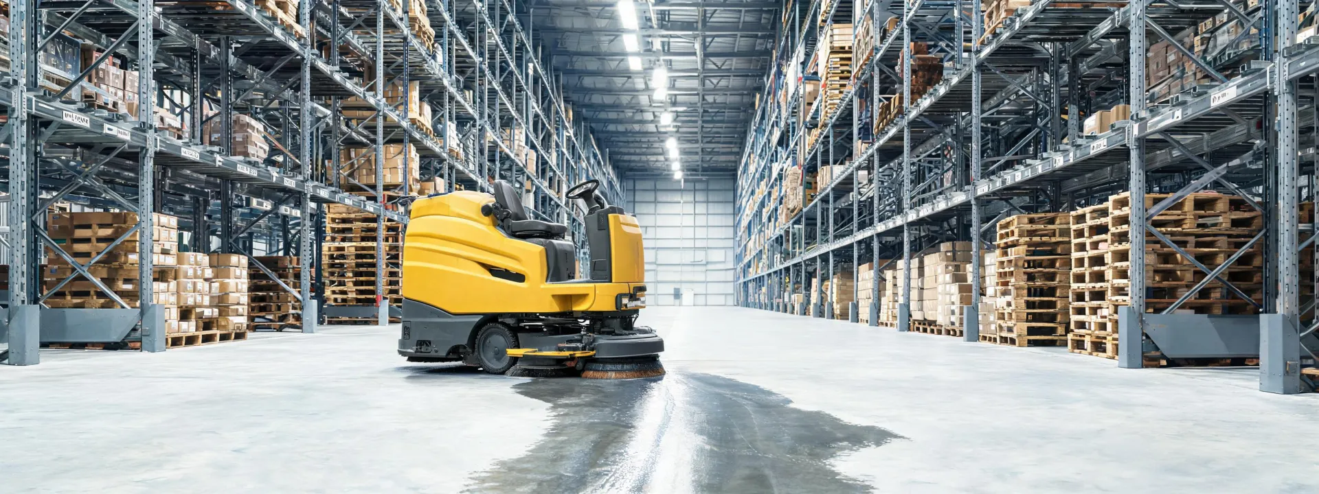 Factory Cat scrubber in a logistics facility