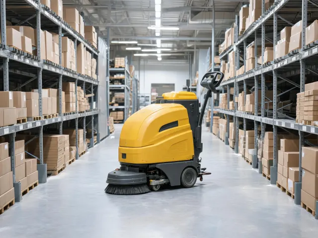 Retail backroom floor cleaning